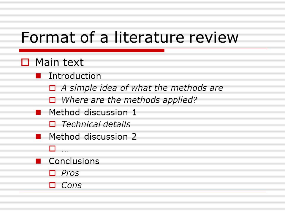 guidelines for writing a literature review